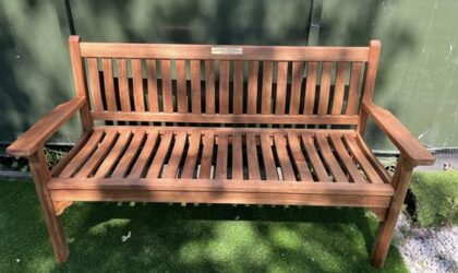 Memorial bench installed